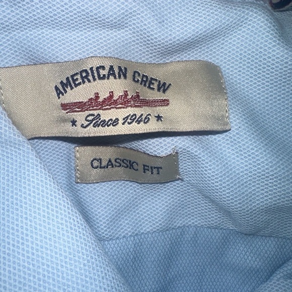 Men’s used American Crew classic fit button down shirt blue size M medium - Picture 3 of 4